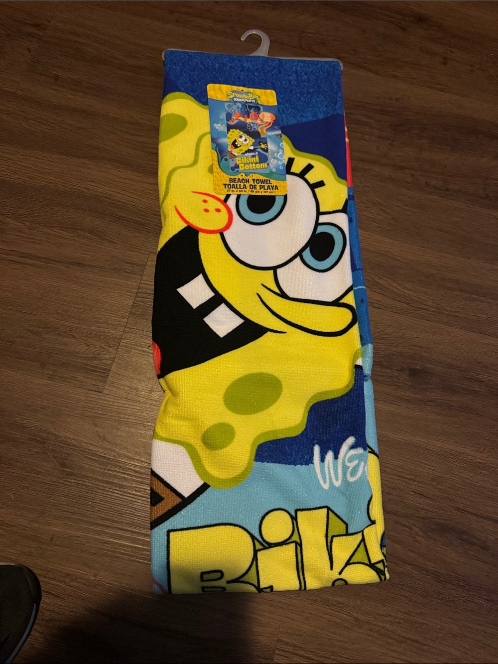 SpongeBob Squarepants Yellow & Blue Cartoon Beach Towel